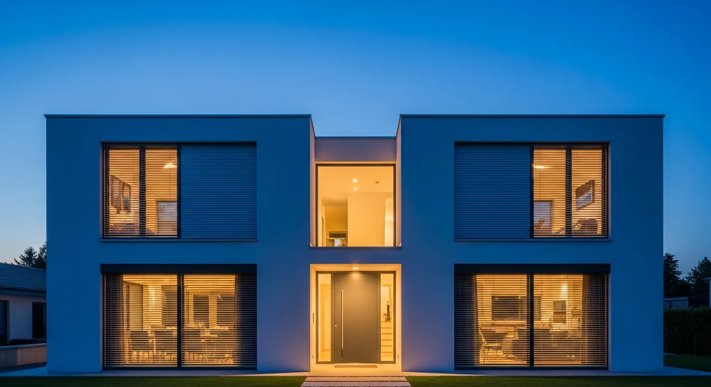 Volet roulant avec moustiquaire intégrée installé sur fenêtre moderne